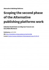 Scoping the second phase of the Alternative publishing platforms work